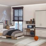 نيكساس مكتب مع رف رمادي 120 سم وودي