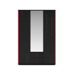 فيونكس دولاب ملابس 3 أبواب أسود وودي