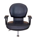 كرسي كونتر جلد أسود وودي