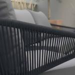 صوفا طقم جلسة خارجية 5 قطع رمادي وودي