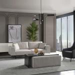 بادوفا كنب 3 مقاعد رمادي فاتح 230 سم وودي