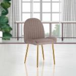 لونا كرسي قماش بني و أرجل ذهبية