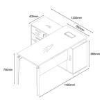 نيو ميامي مكتب 140 سم ابيض وودي
