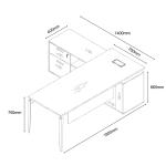 نيو ميامي مكتب 180 سم ابيض وودي