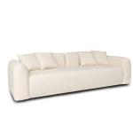 دون كنب ثلاثي قماش كريمي عرض 250 سم وودي