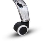 كرسي كونتر جلد أسود وودي