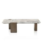 ويلز طاولة وسط مستطيلة بسطح بورسلان وودي