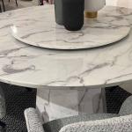 مارفيلا طاولة طعام رخام صناعي بدون كراسي وودي