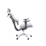 كرسي مكتب مريح شبكي رمادي بمسند ظهر قابل للتعديل وودي