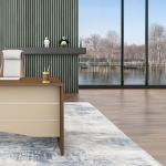 نيو نيرا مكتب 160 سم بني وودي