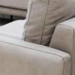 تورينو كنب فردي جلد بيج غامق  وودي