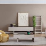 بونتي طاولة قهوة كريمي وودي