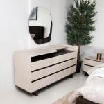 بيلا غرفة نوم 180 × 200 بيج/بني 7 قطع وودي