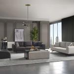 بادوفا كنب فردي رمادي قاتم وودي