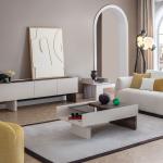 بونتي طاولة تلفزيون 209 سم كريمي وودي