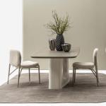 مونجي كرسي قماش بيج وودي