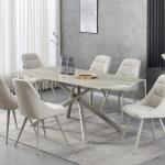 تكساس كرسي قماش كريمي وودي