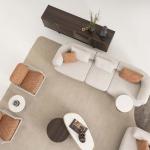 سان فيتو كنب 4 مقاعد كريمي 260 سم وودي