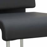 ديمي كرسي أسترخاء جلد أسود وودي