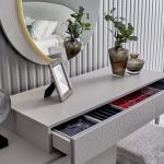 كشمير طقم غرفة نوم راقي كريمي 180×200 سم 7 قطع وودي