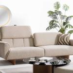 لاروس كنب ثلاثي كريمي وودي