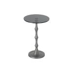 سيلفر طاولة خدمة بقاعدة معدنية وودي - زجاج-عسلي