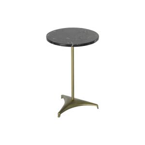 كلير طاولة خدمة بقاعدة معدنية أنيقة - رخام-أسود