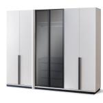 بونتي دولاب ملابس 6 ابواب كريمي وودي