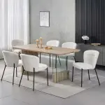 جنان طاولة طعام خشبي بدون كراسي وودي - 8-أشخاص