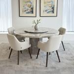 لومار طاولة طعام رخام صناعي بدون كراسي وودي