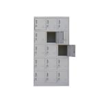 دولاب أمانات حديدي بـ15 خانة رمادي وودي