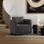 نورا كرسي فردي دوار رمادي وودي