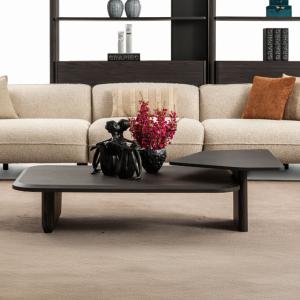 بوليرو طاولة قهوة سطحين تصميم مودرن وودي