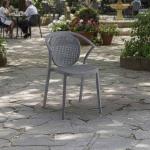 كاما كرسي حدائق ومقاهي وودي - رمادي