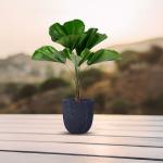 مركن أشجار مخطط وسط رمادي قاتم وودي