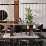 نيو لزبون طاولة طعام خشبي بني بدون كراسي وودي - 8-أشخاص