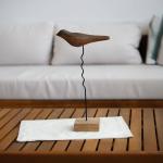 تحفة تمثال الطائر الخشبي ضغير وودي