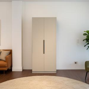 أروبا دولاب ملابس 2 باب أرفف تخزين 100 سم وودي