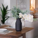 فازة سيراميك كبيرة باللون الاسود وودي