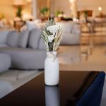 فازة ديكور مع ريش مجفف وودي