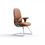 رويال كرسي زوار مكتبي بني بمسند ظهر متوسط وودي