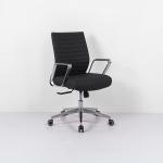 ايثان كرسي إداري فاخر جلد أسود بمسند ظهر متوسط الارتفاع