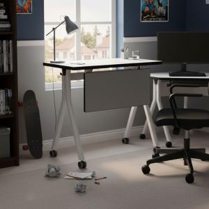 ترافو مكتب بعجلات رمادي وودي - 120, 60