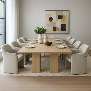 فرانكو طاولة طعام 220 سم بدون كراسي وودي