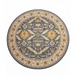 جونا سجاد بلجيكي دائري أزرق بنقوش وزخارف أنيقة - 160×160