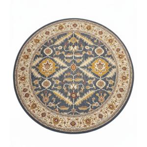 جونا سجاد بلجيكي دائري أزرق بنقوش وزخارف أنيقة - 160×160