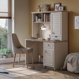 بولو مكتب مع رف أبيض وودي