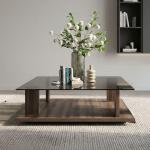 بيتي طاولة قهوة زجاج 120سم وودي