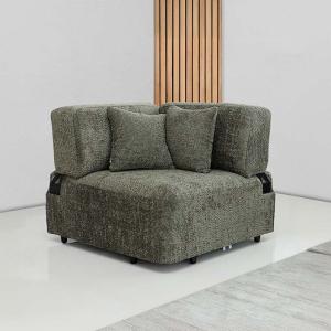 فيولا مقعد زاوية فردي أخضر وودي