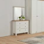 الانا تسريحة مع مرآه خشبي-أبيض وودي